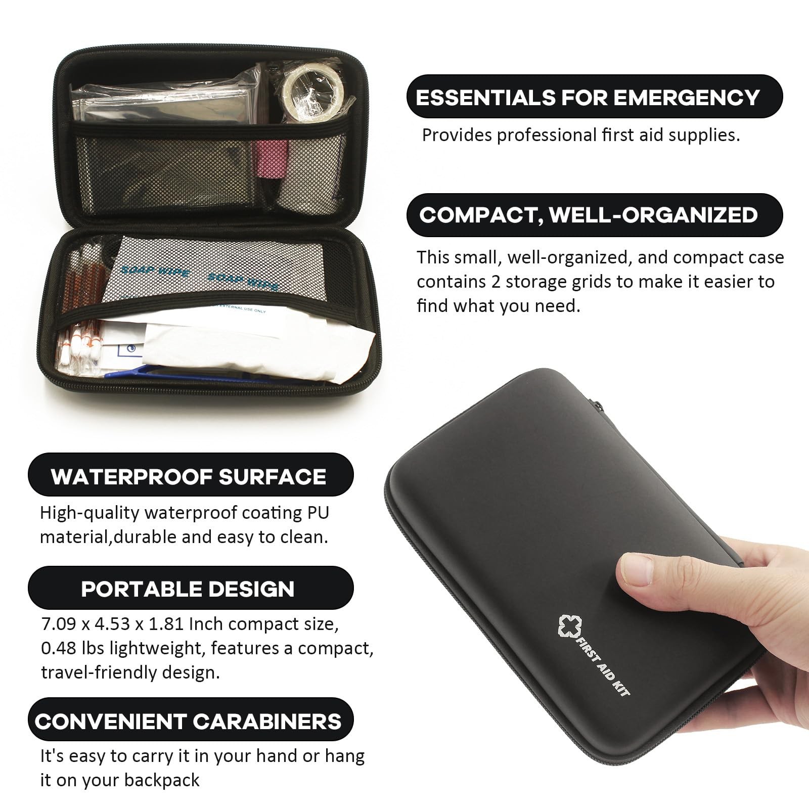 Small First Aid Kit Portable Compact Waterproof Mini Refill Supplies for Home…
