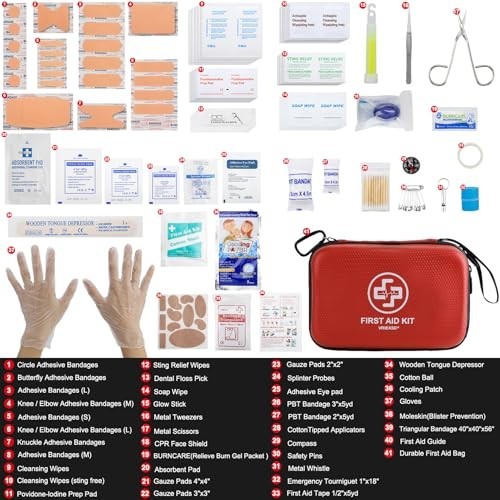 320-Piece Waterproof First Aid Kit – Hard Shell for Home, Camping, Travel & Emer