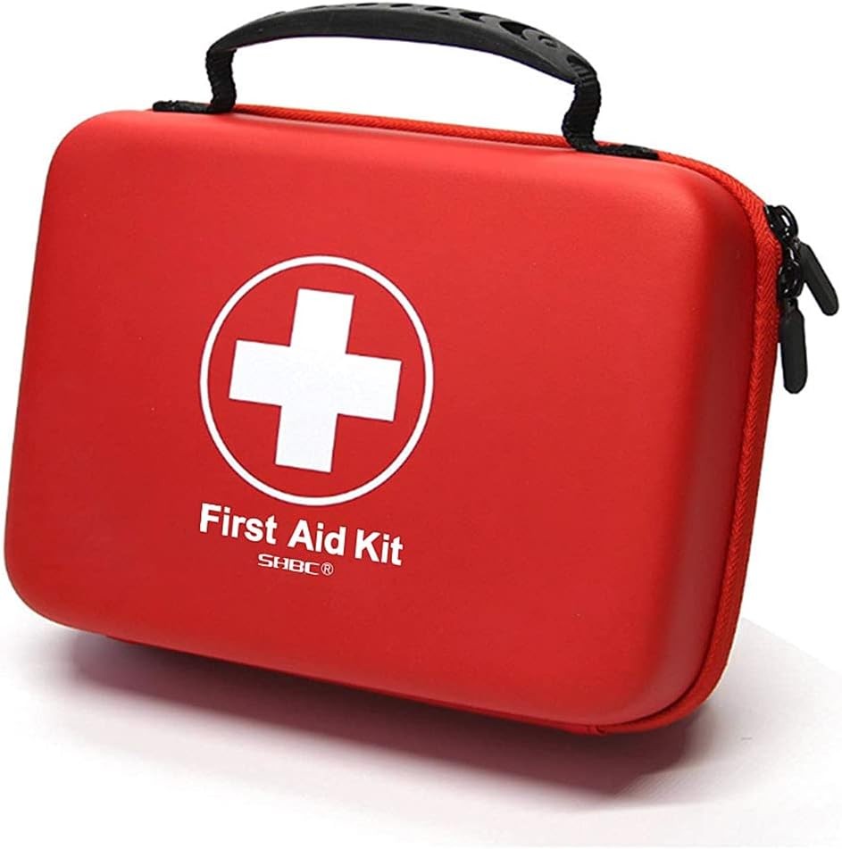 Compact First Aid Kit (228pcs) for Emergency, Waterproof EVA Case