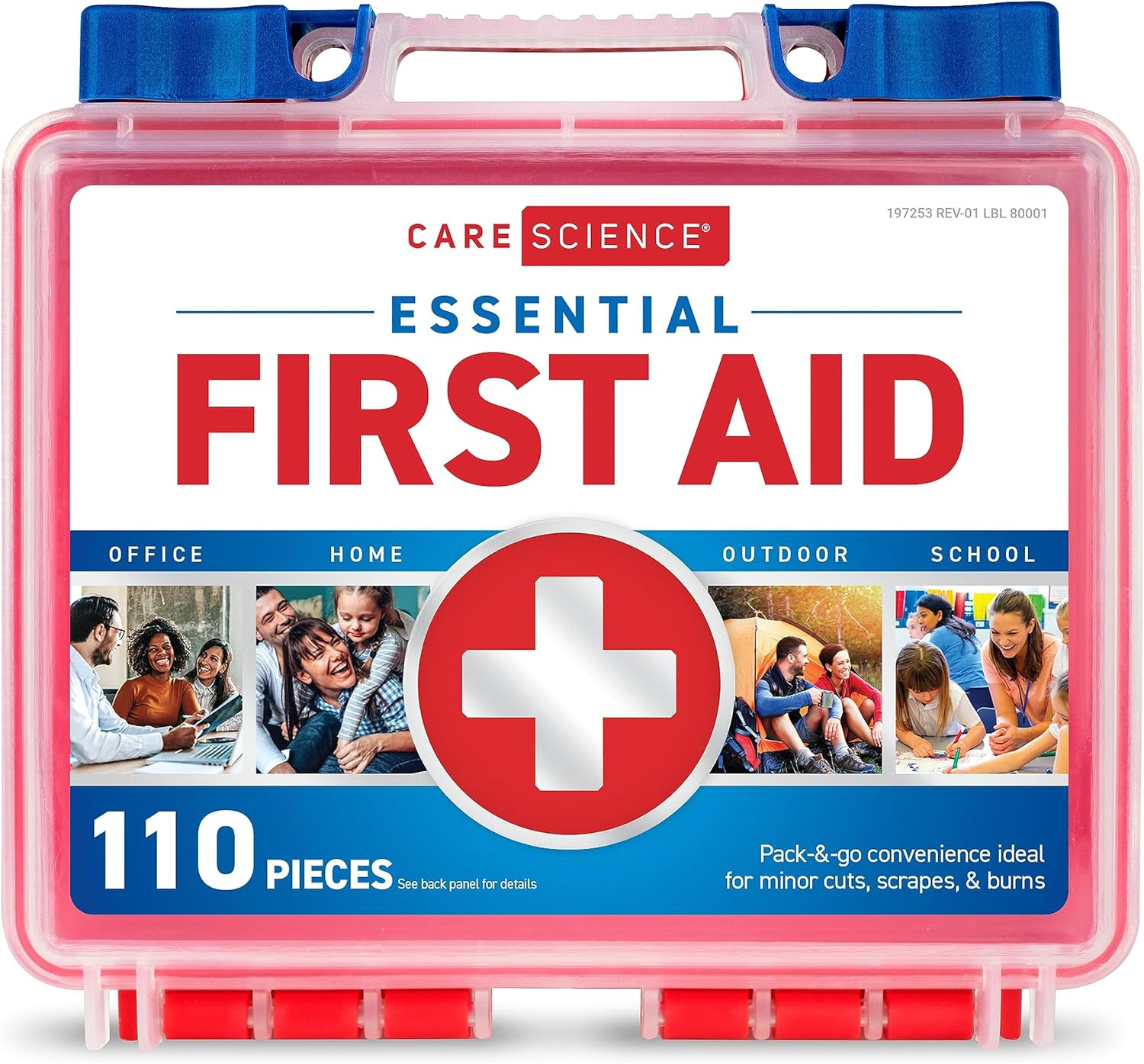 First Aid Kit, 110 Pieces – Professional First Aid Kit for Scrapes, Burns, Cuts