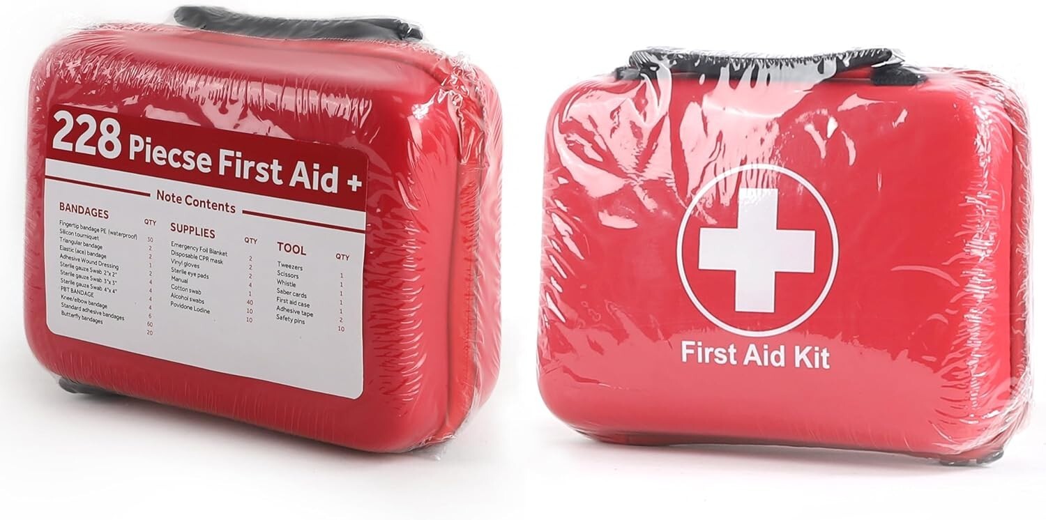 Portable First Aid Kit in Waterproof EVA Case – Essential for Home, Car, Outdoor