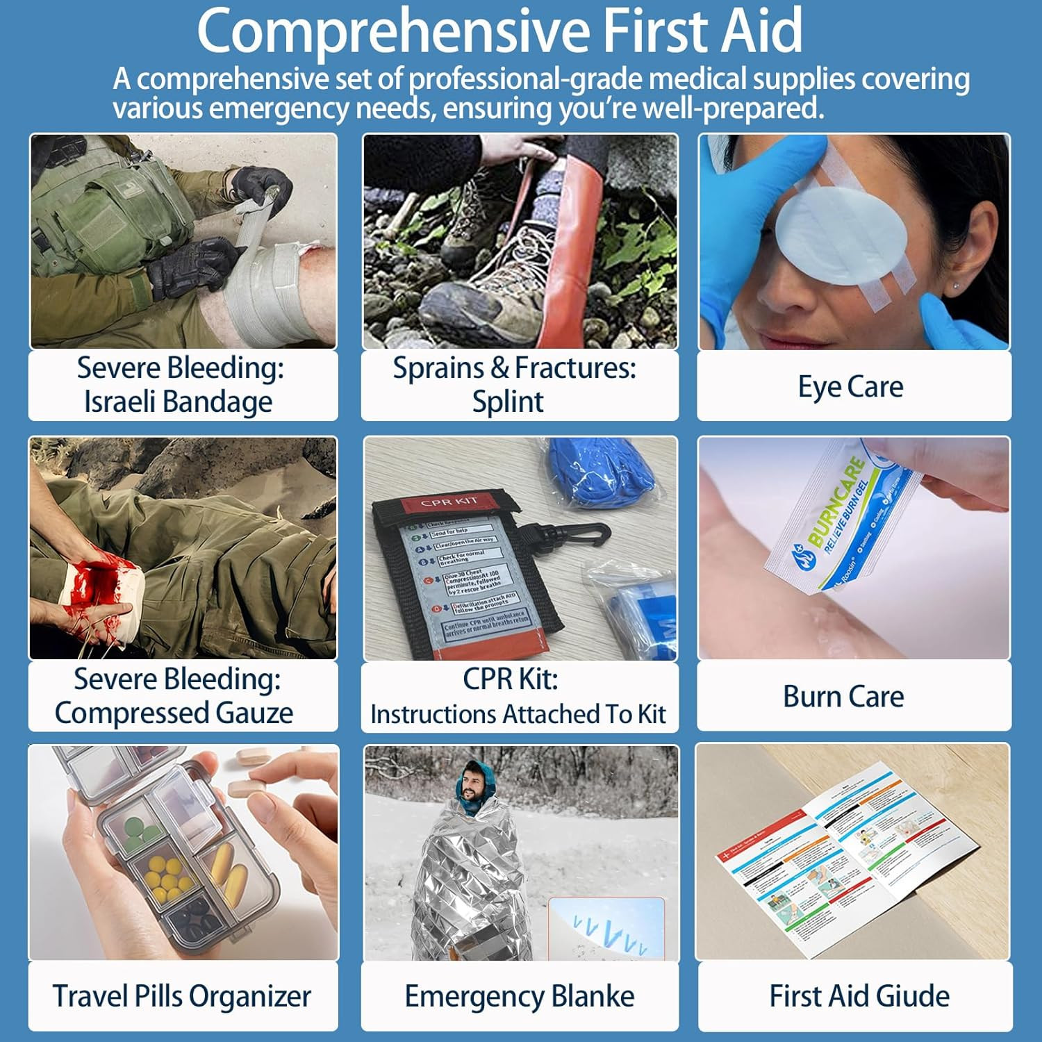 Professional Trauma First Aid Kit – Military-Grade Labelled Compartments & MOLLE