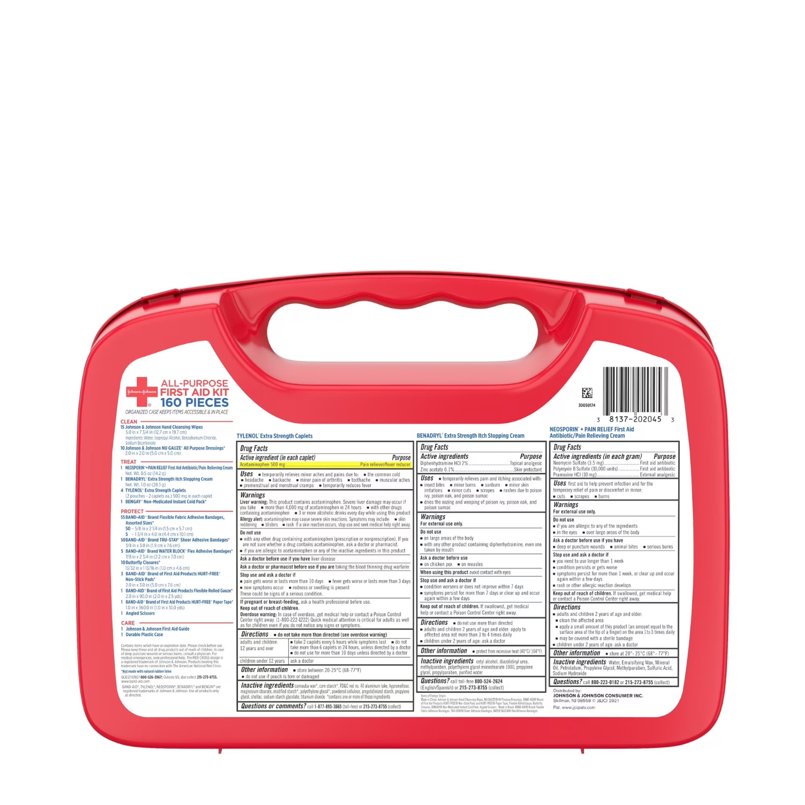 Band-Aid Brand All-Purpose Portable Compact First Aid Kit, 160 Piece