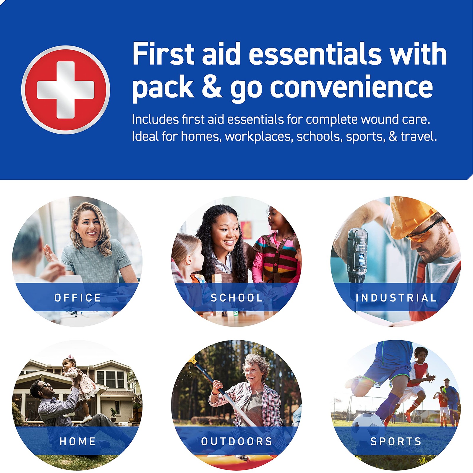 Care Science First Aid Kit, 110 Pieces | Professional 110 Piece Set, Clear