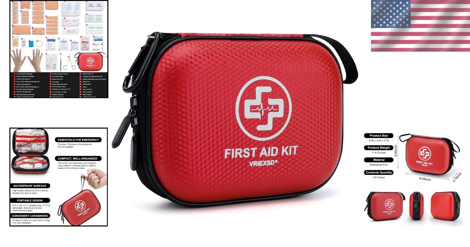 Emergency-Ready Mini First Aid Kit – 150-Piece Portable Waterproof Medical Case