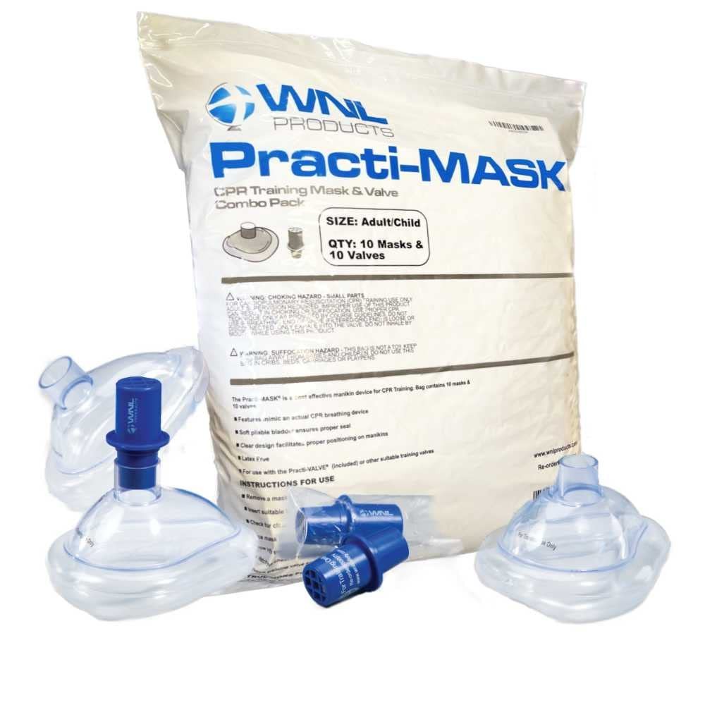 5000TMV Adult/CPR Practi-& Valve Combo Pack, 10 Training Masks and 10 Valves …