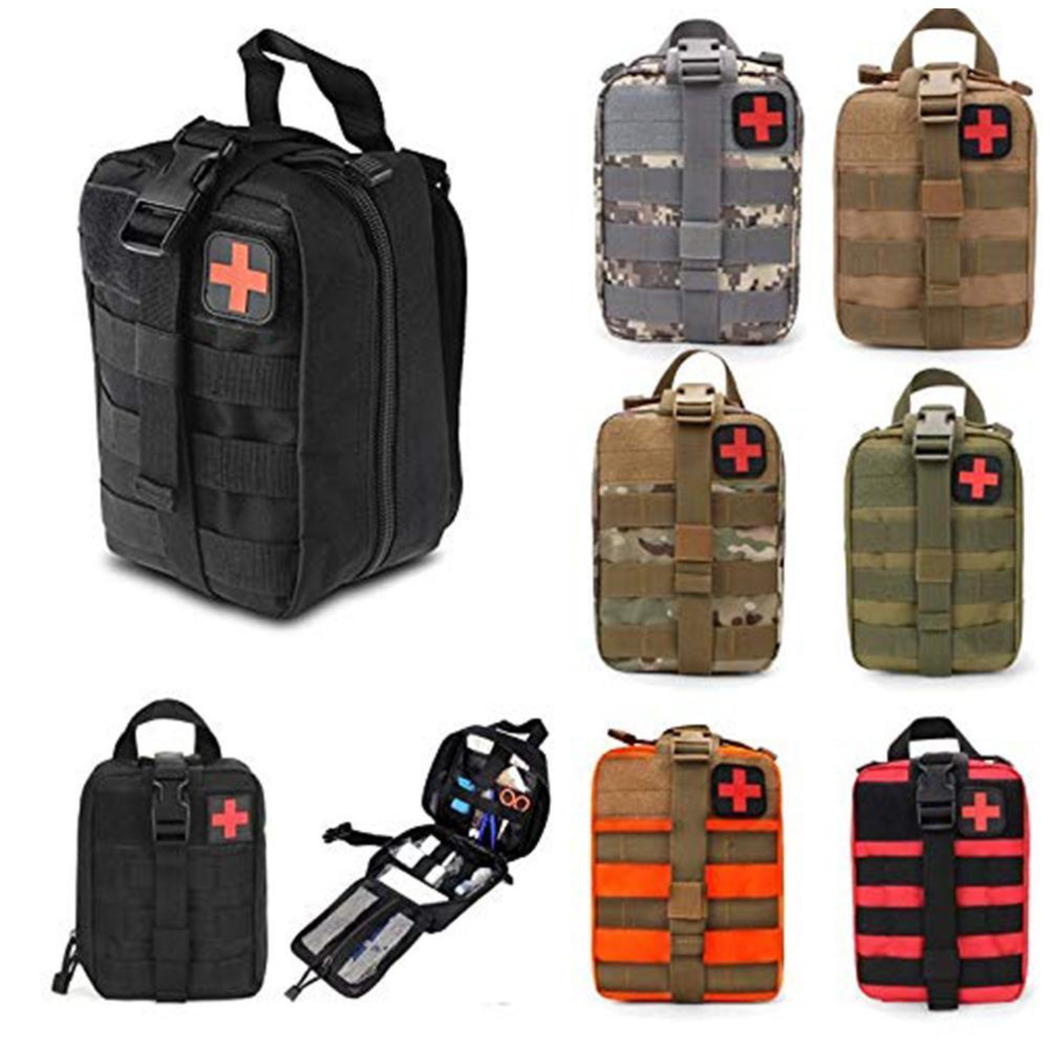 Tactical MOLLE Rip Away EMT Medical First Aid IFAK Pouch (Bag Only)