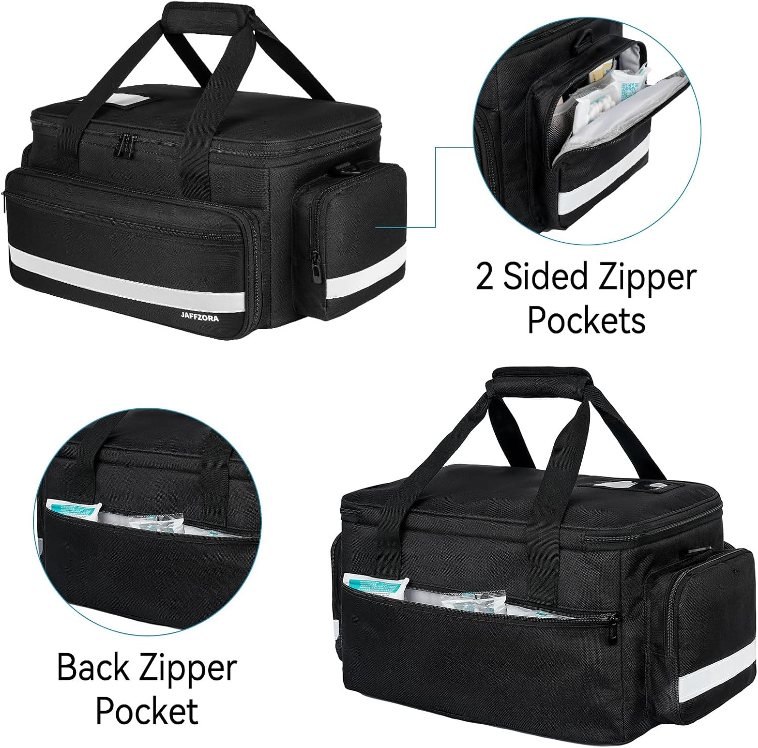 Medical Bag, Medical Equipment Case Empty, Large Home Health Nurse Bag with Shou