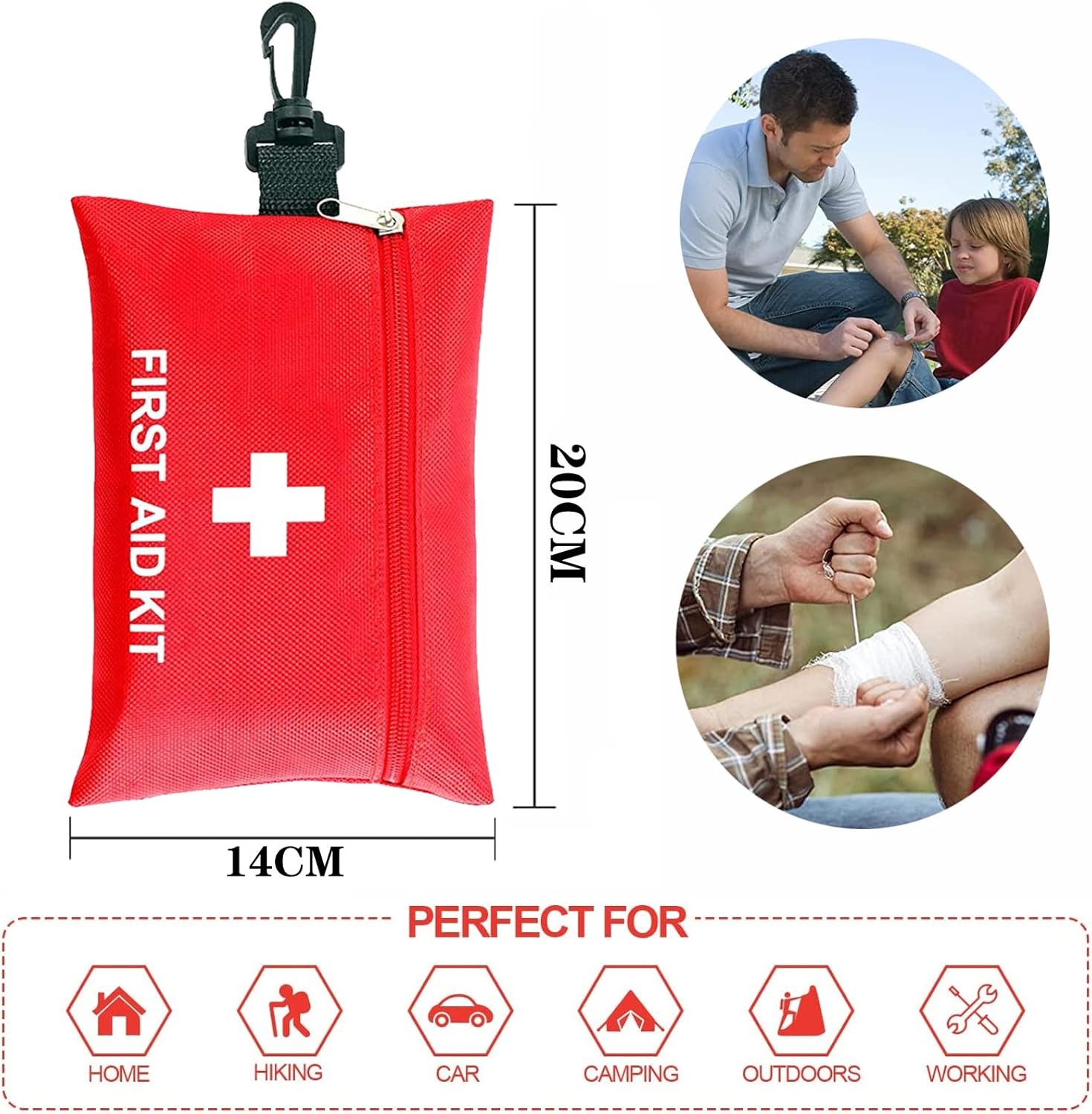 97Pcs First Aid Kit Ideal for Cars, Schools, Sports, Homes, Camping, Hiking