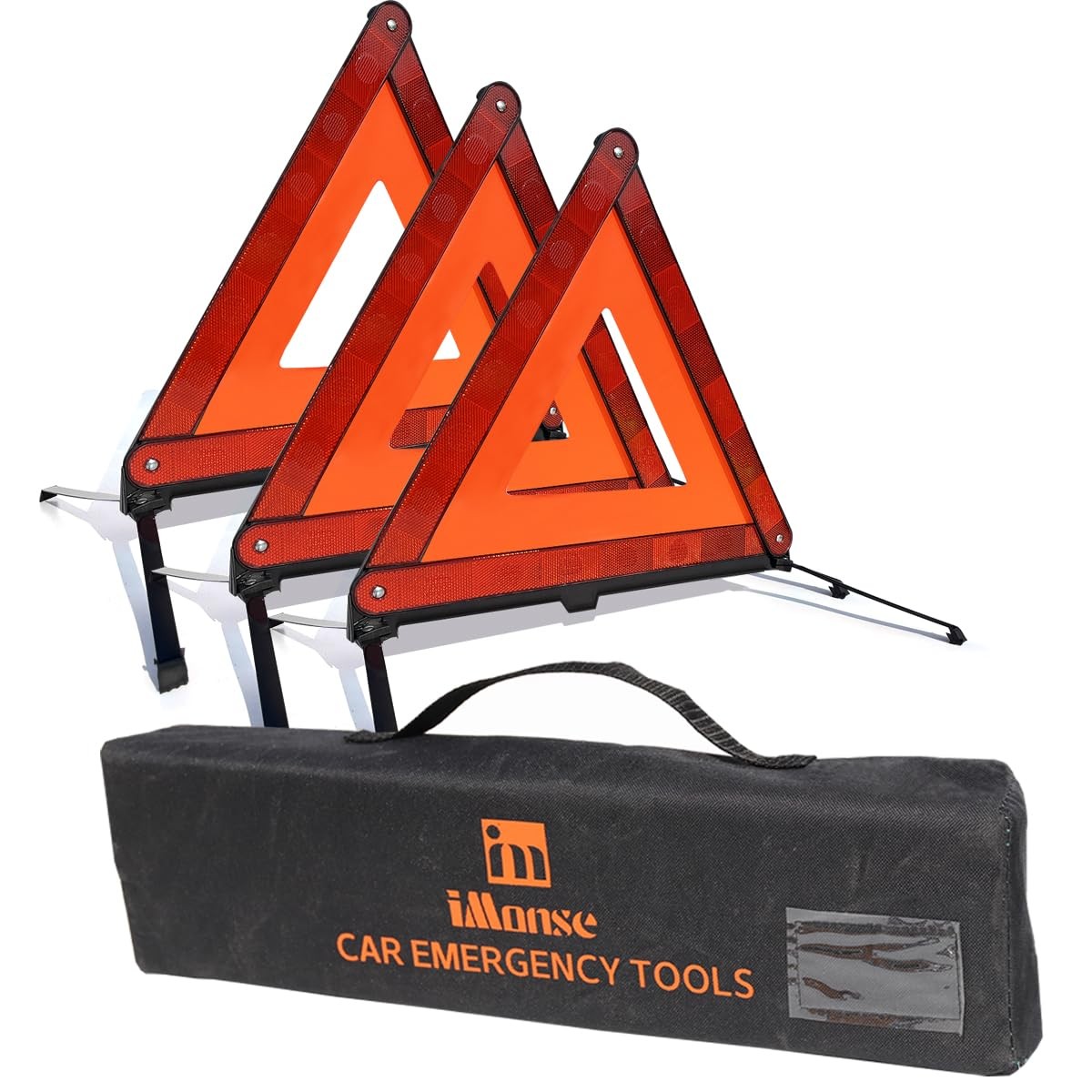 iMonse Warning Safety Triangle Kit, Emergency Roadside Reflective 3P