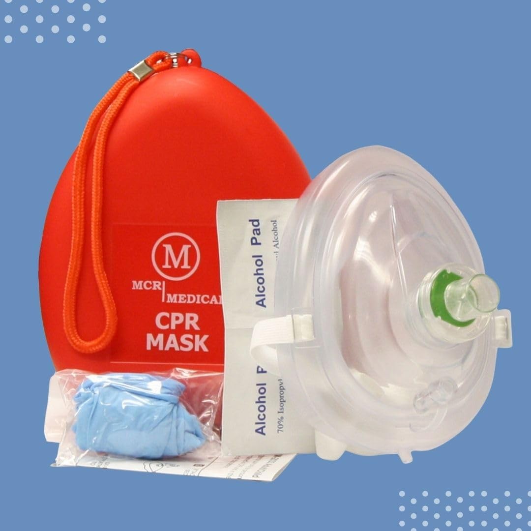 MCR Medical Pack of 10 CPR Rescue Mask, Adult/Child Pocket Resuscitator, Hard