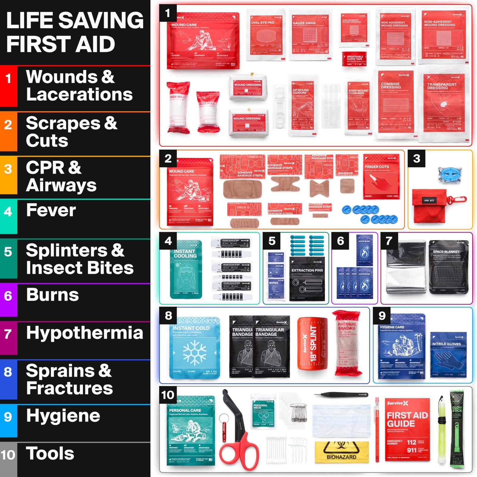 Large First Aid Kit for Car, Travel & Home – Emergency Kit for Hiking, Campin…