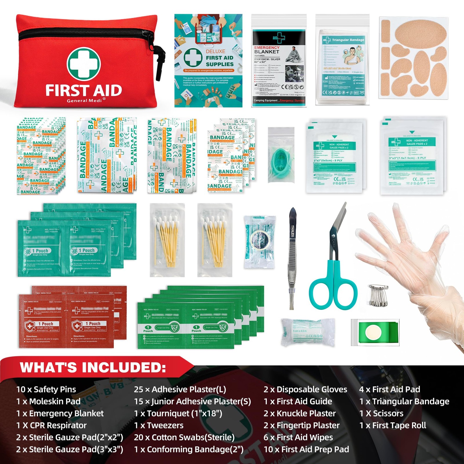 Mini First Aid Kit, 110 Piece Small First Aid Kit – Includes Emergency Foil B…