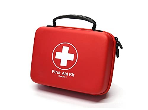 228Pcs Compact First Aid Kit for Family Emergency Care, Waterproof EVA Case for