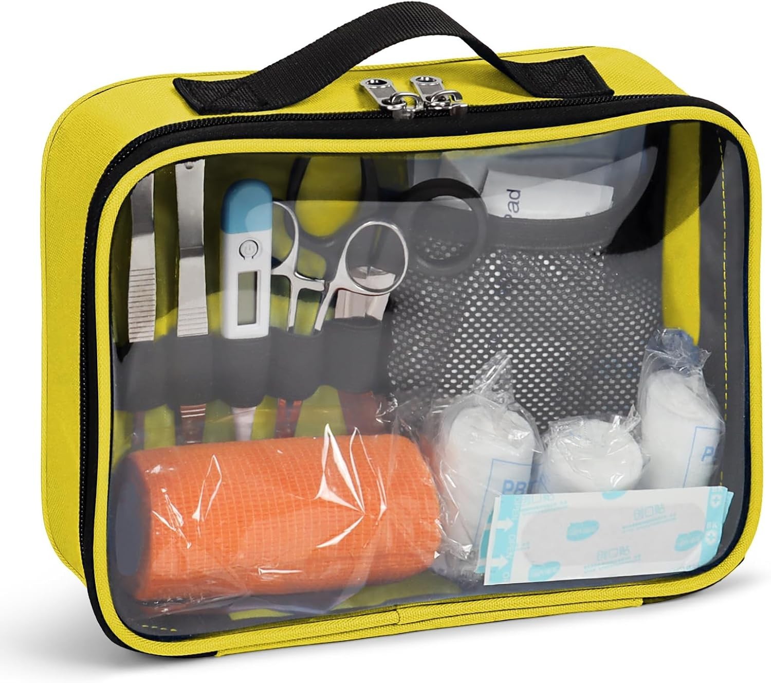 Portable Clear PVC First Aid Kit Pouch – Lightweight & Waterproof Yellow Design