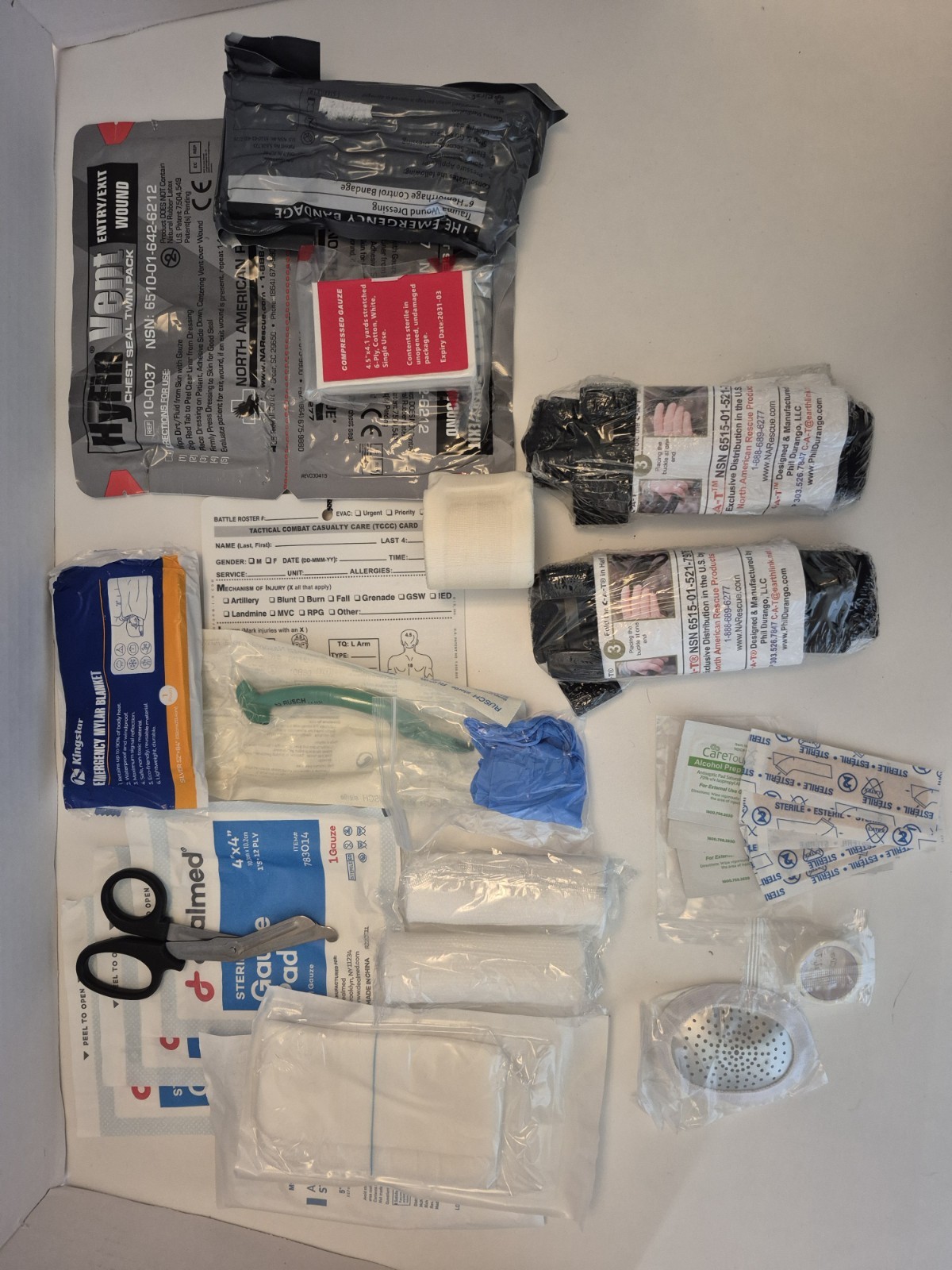 RED COLOR – Large Car-Sized IFAK Trauma Kit w/ CAT Tourniquets and Boo-Boo Kit