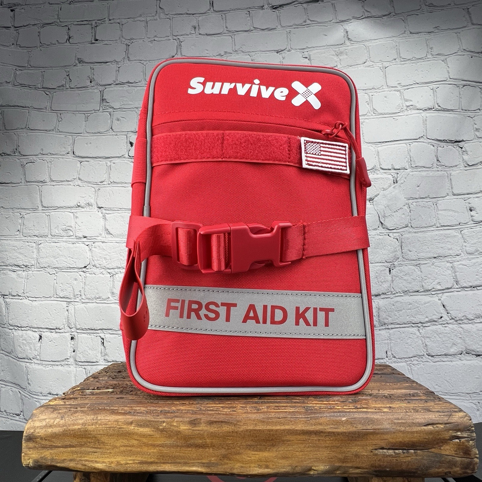 SurviveX Large First Aid Kit for Car, Travel & Home – Emergency Large, Red