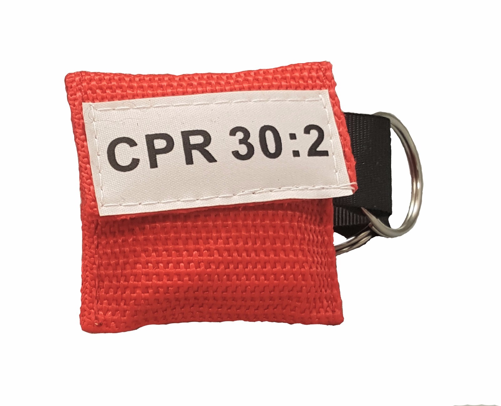 3 Red CPR Face Shield Pocket Mask with Keychain imprinted CPR 30:2