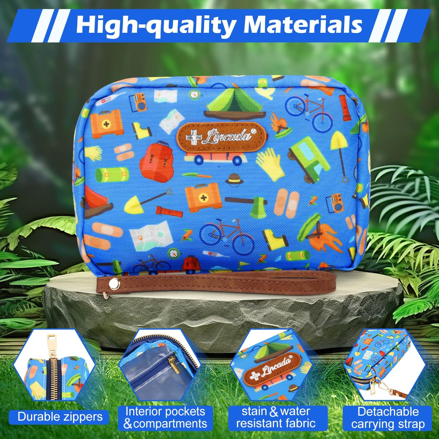 Portable Travel First Aid Kit for Kids and Adults, 143 Pieces Multicolored