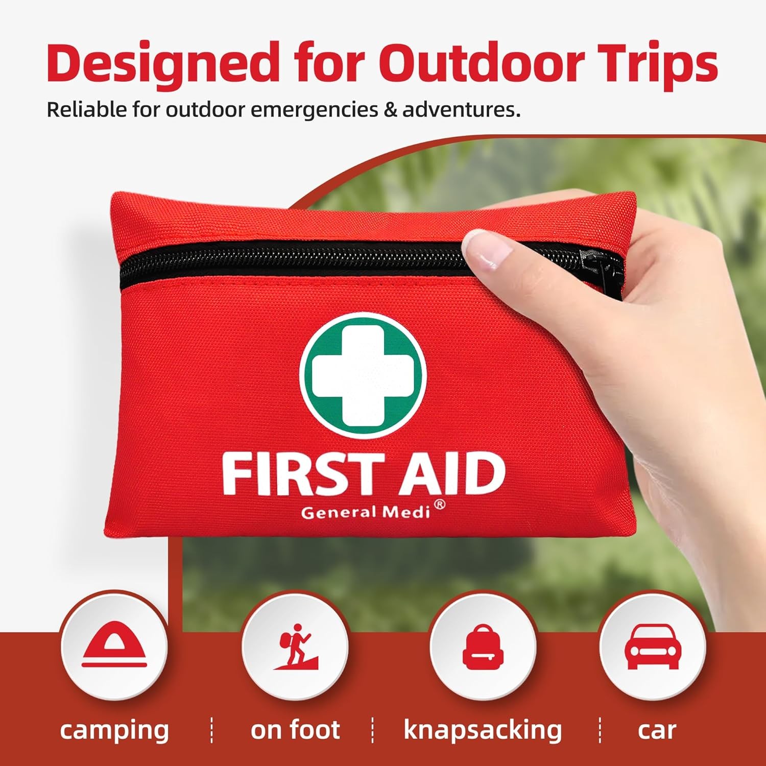 Mini First Aid Kit, 110-Piece for Travel, Home, Office, Car, Outdoor
