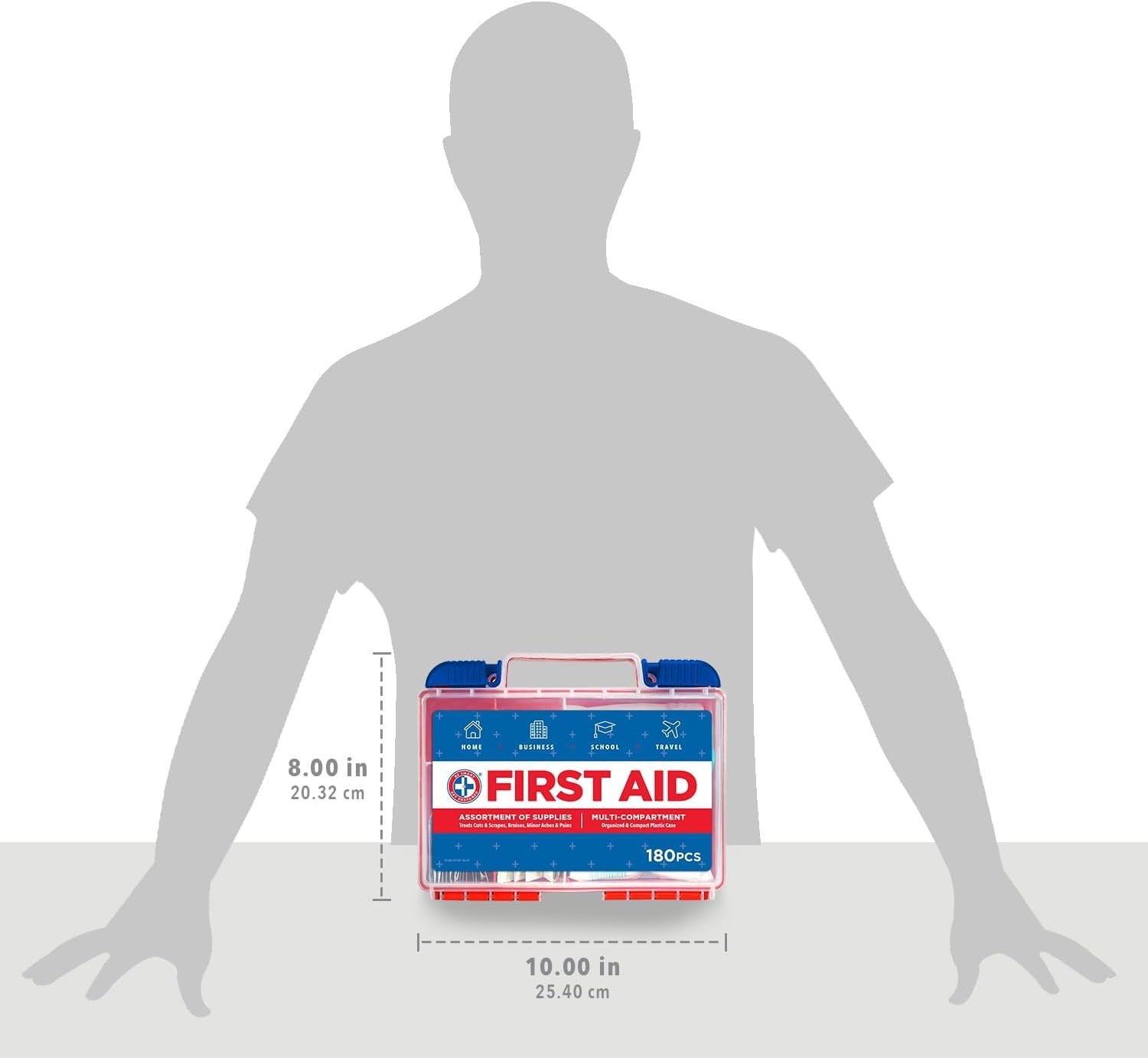 Rugged 180-Piece First Aid Kit: Essential Emergency Supplies for Home & Outdoors