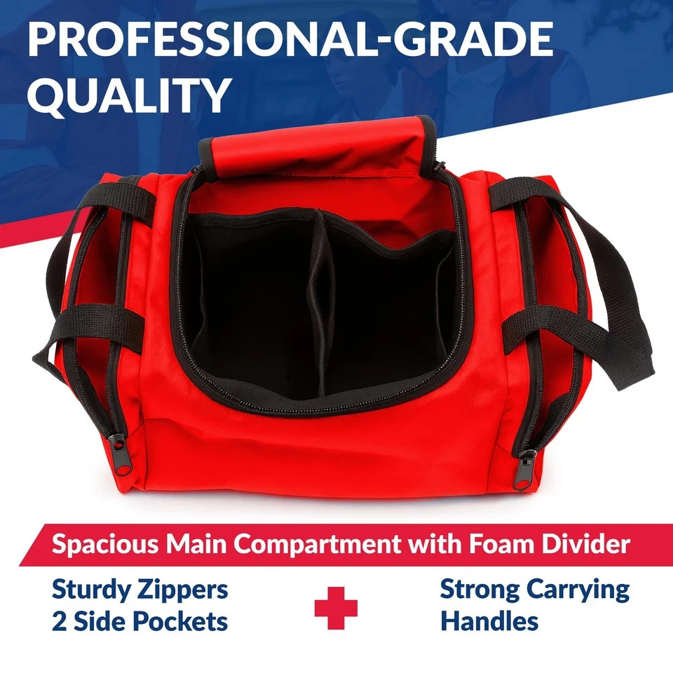 Dixie EMS Dixigear Empty First Responder II Bag 1 Count (Pack of 1), Red