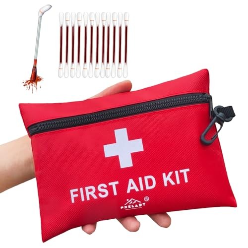 152 Piece TSA Approved First Aid Kit for Travel, Camping, Home – Red