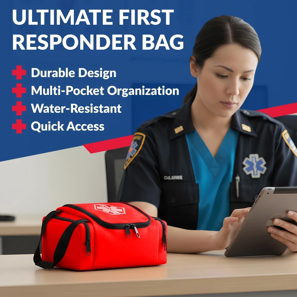 Dixie EMS Dixigear Empty First Responder II Bag 1 Count (Pack of 1), Red