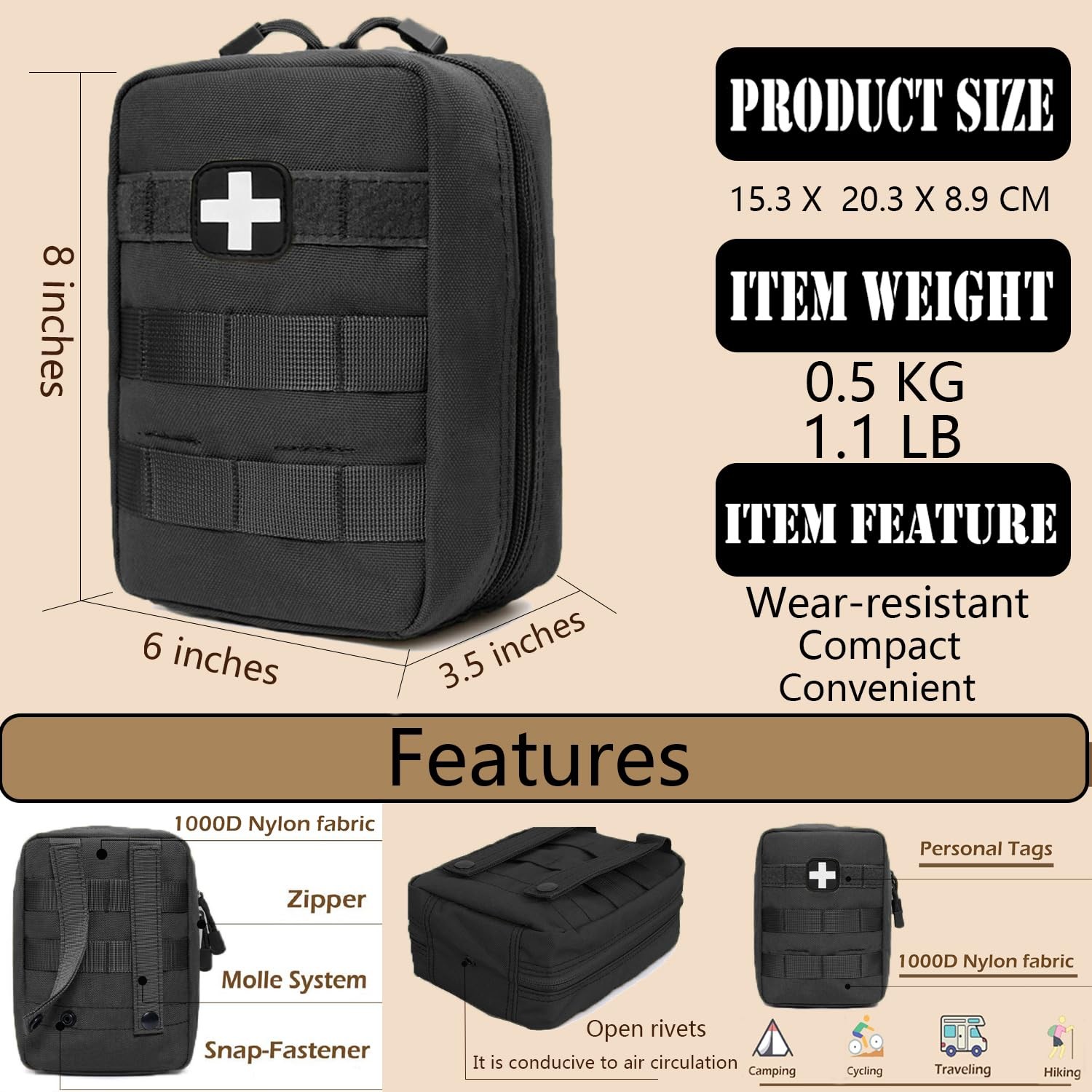 First Aid Kit EMT Medical IFAK Pouch, Molle Tactical Med Emergency Trauma Bag…