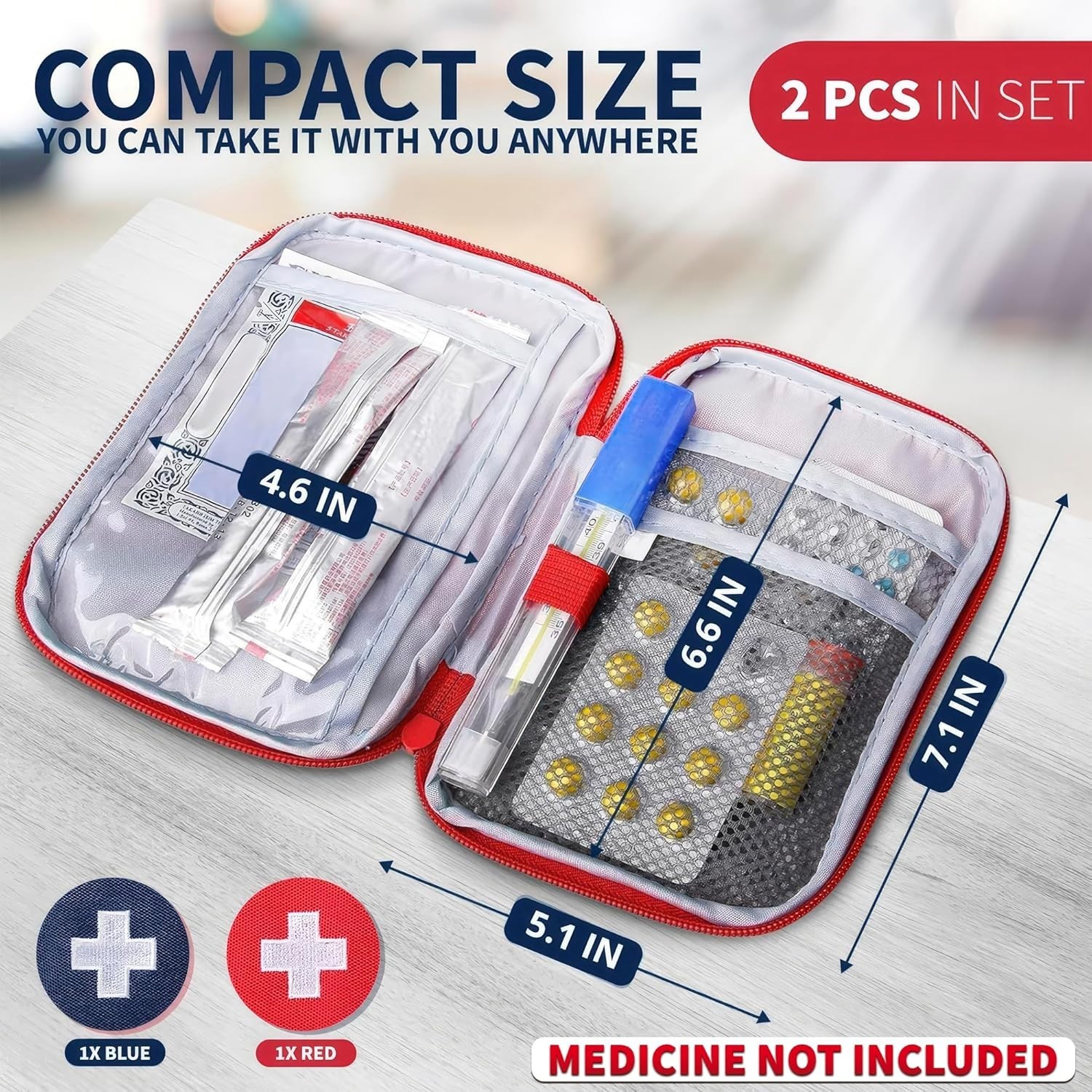 Dual Color Travel Medical Bags – Lightweight & Multi-Compartment Design