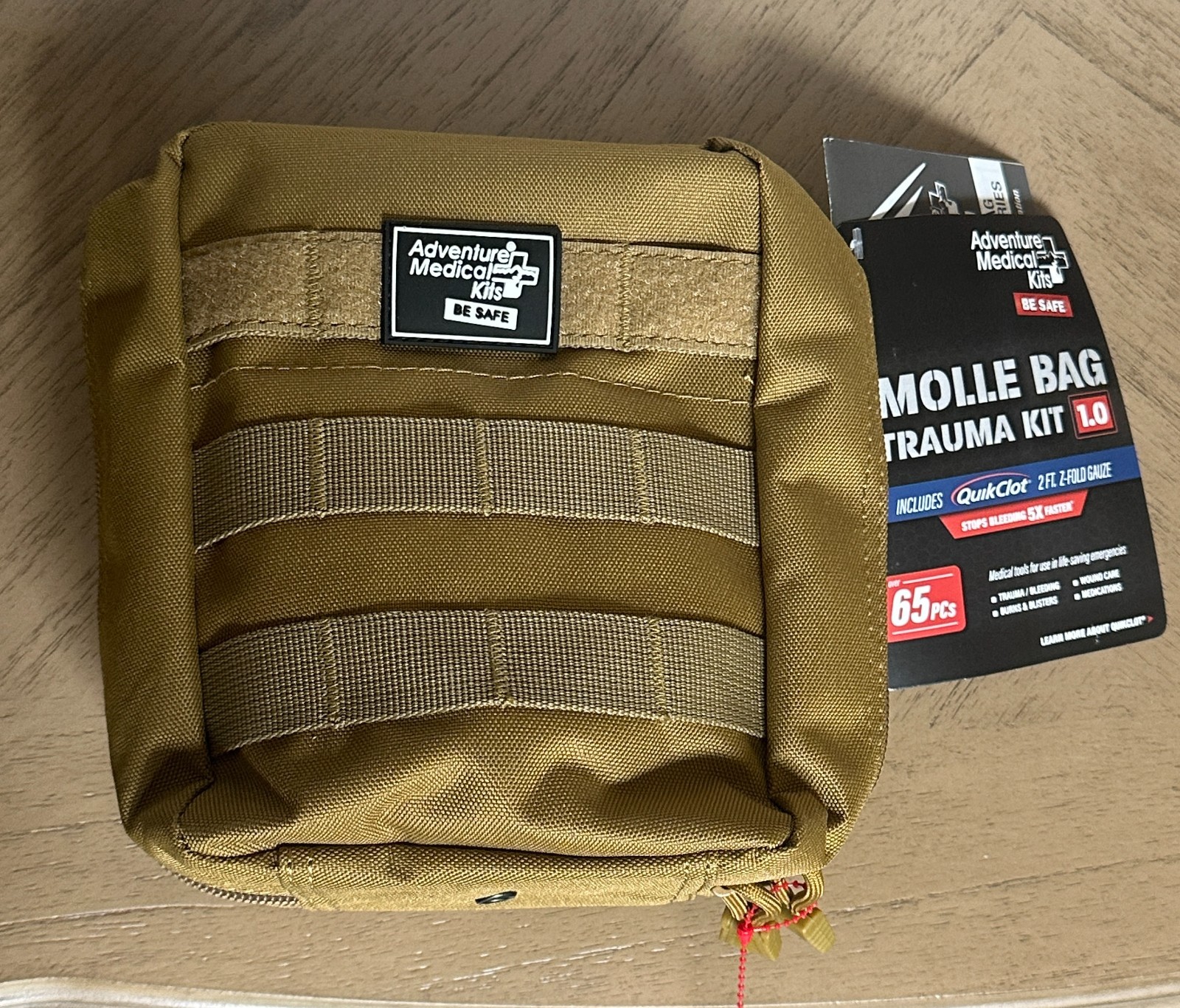 Adventure Medical Kits Molle Bag Trauma Kit 1.0 65 Pcs (Khaki Bag) Exp 07/2026