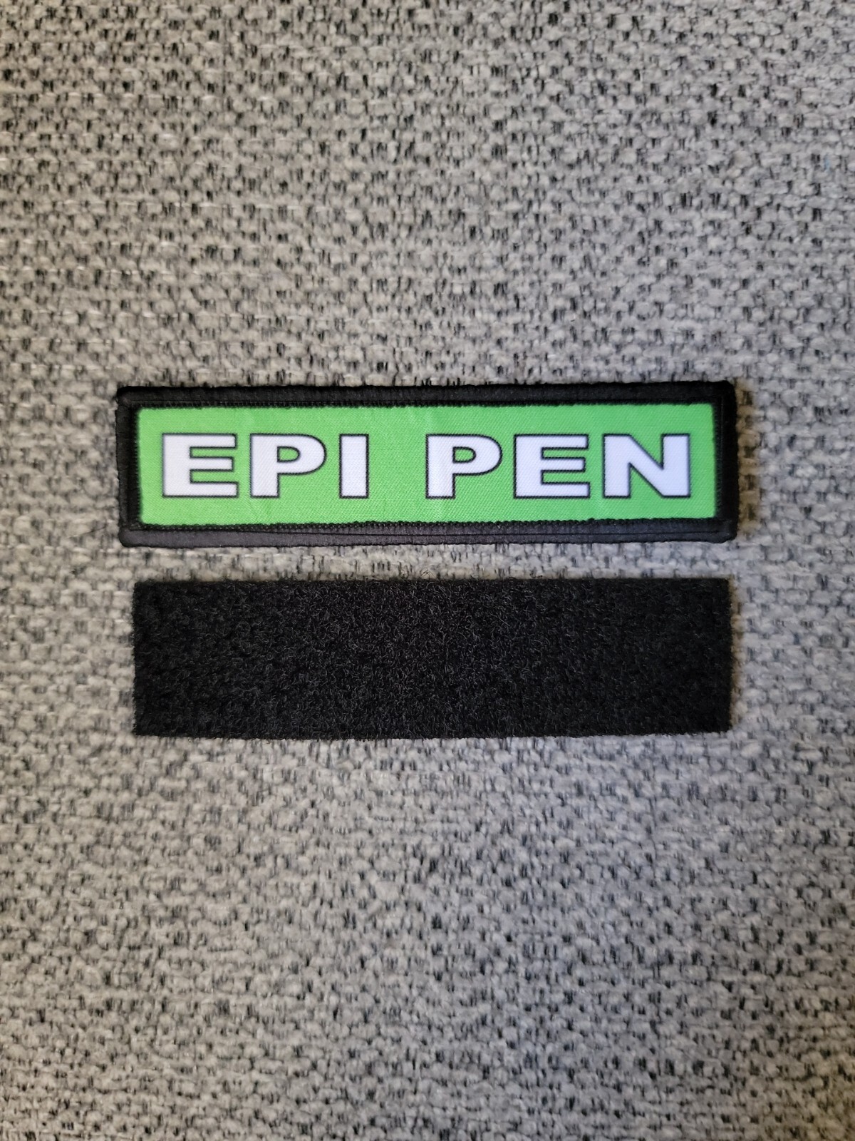 EPI PEN Green White First Aid Kit Bag 1×4 IFAK Patch w/ hook and loop backing
