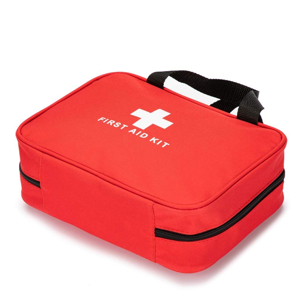 Jipemtra Red First Aid Bag 1 Count (Pack of 1), with Zippered Mesh Bags