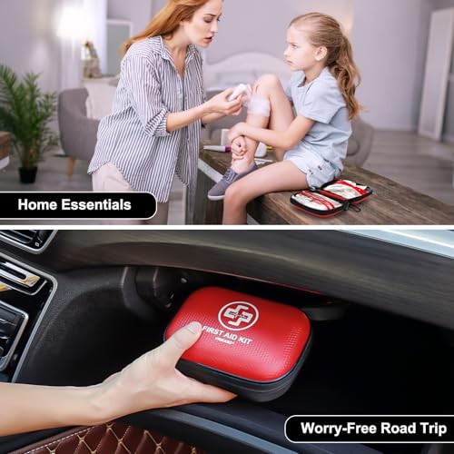 150 Piece Mini First Aid Kit – Waterproof Hard Shell Medical Kit for Home, Car
