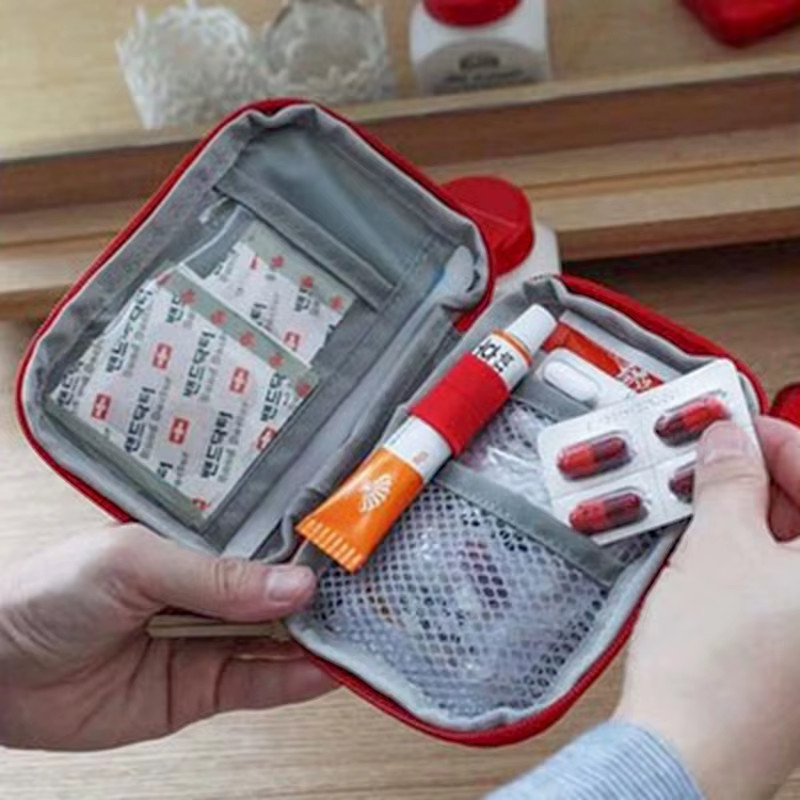 Mini Portable Medicine Storage Bag Travel First Aid Organiser Camping Pouch