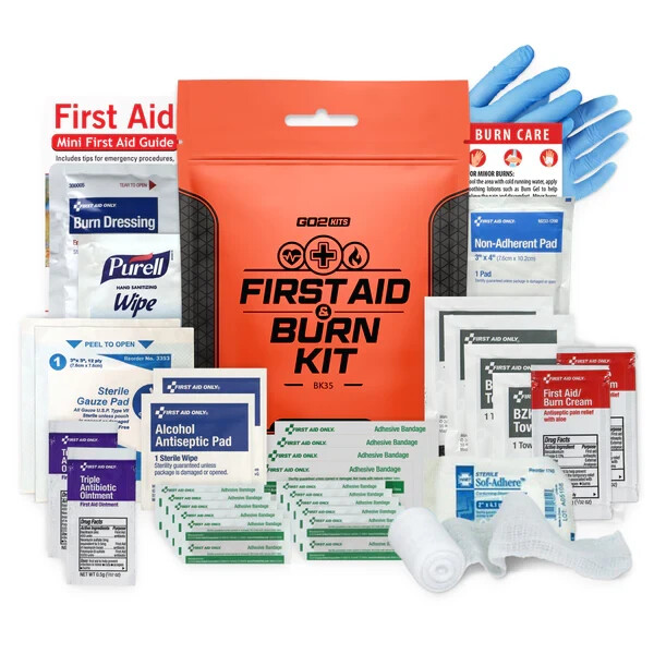 Go2Kits Compact Burn Care Kit BK35 Emergency First Aid for Home Travel Workplace