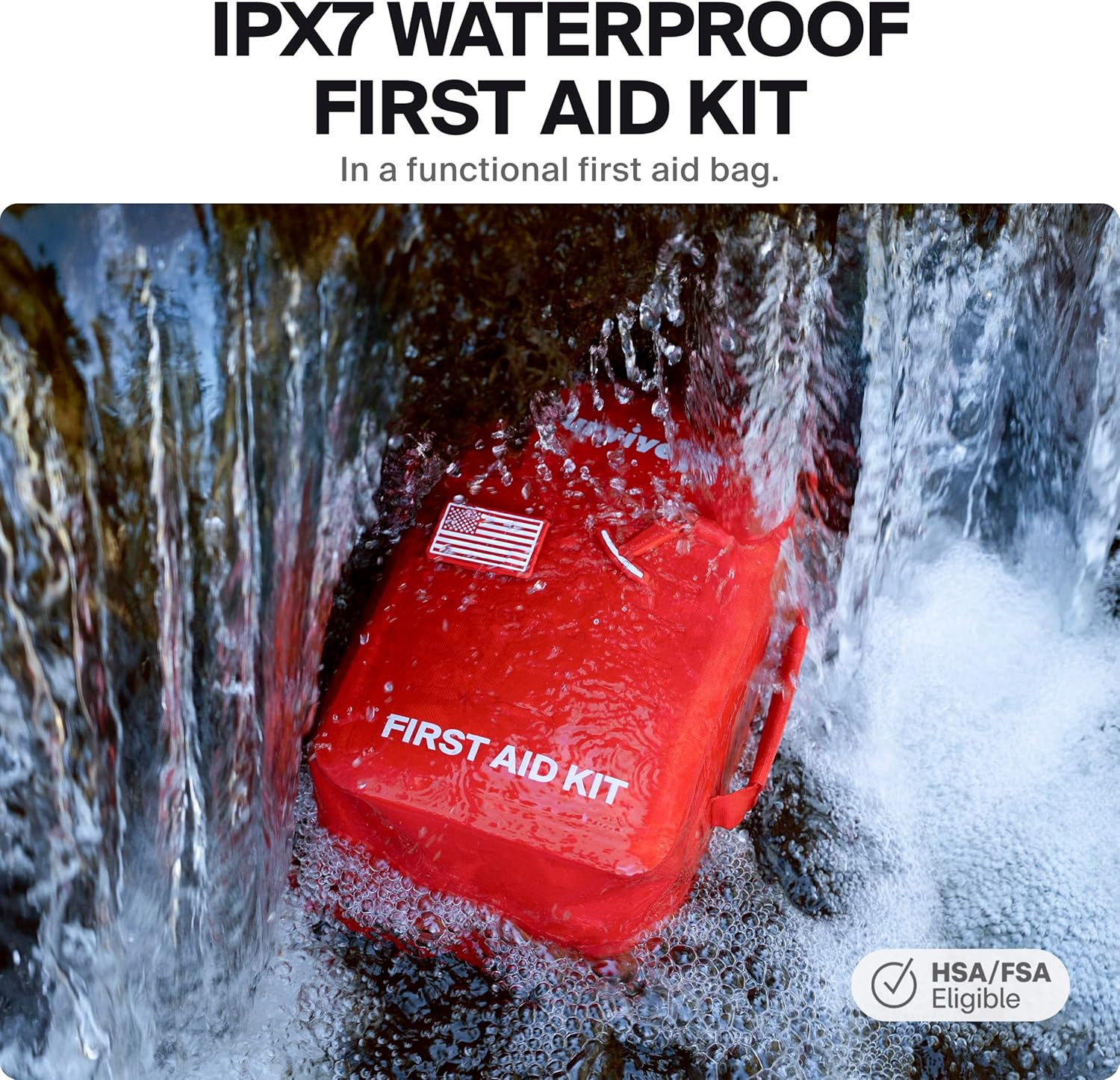 Survivex Large Waterproof First Aid Kit for Car, Travel & Home – Emergency Kit f