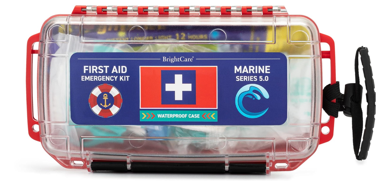 Marine Waterproof First Aid Kit for Boat, Kayak, Sailing & Beach Medium, Red