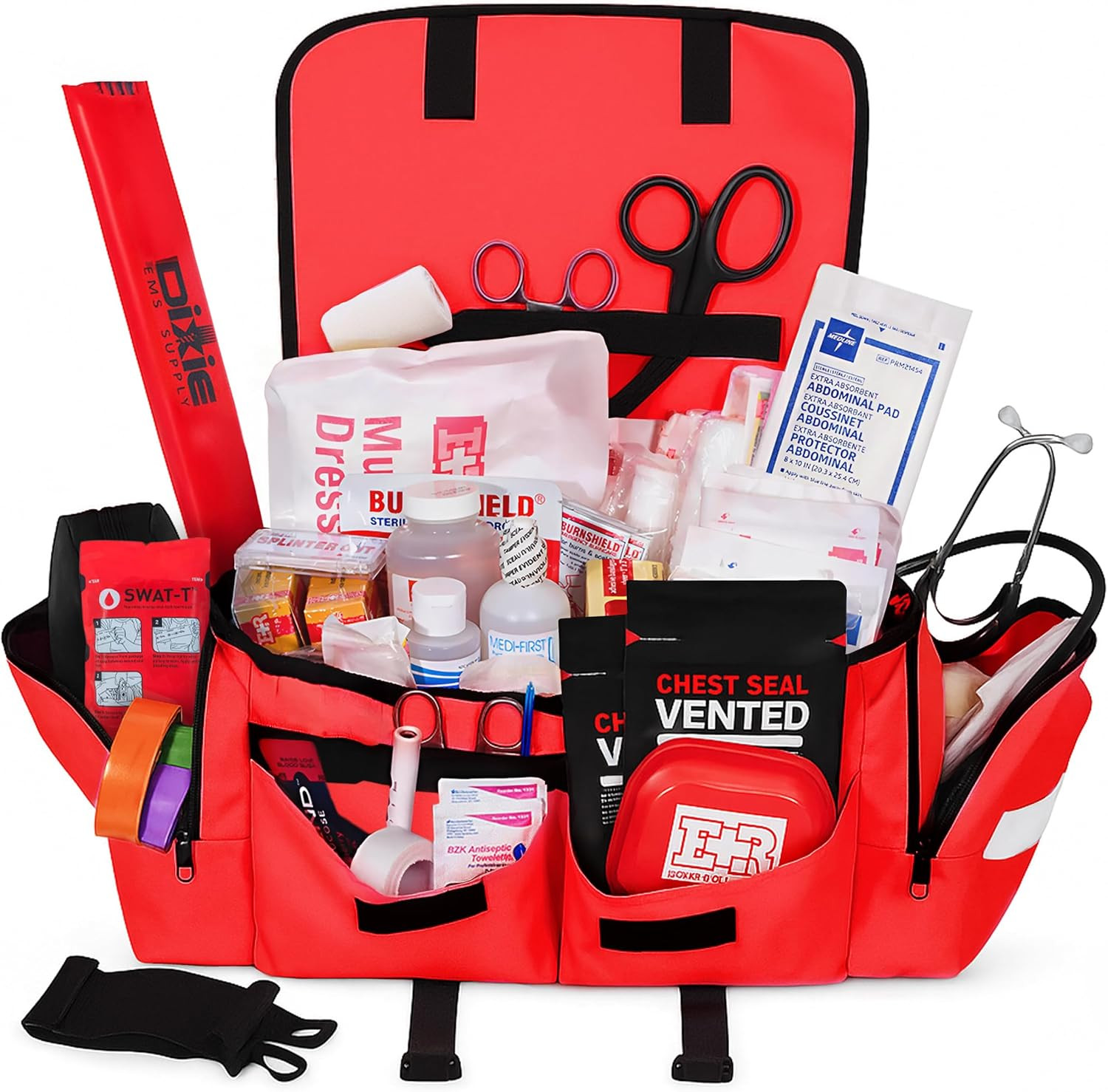First Responder Fully Stocked Professional Essentials EMT/EMS Trauma Kit w/ Bag