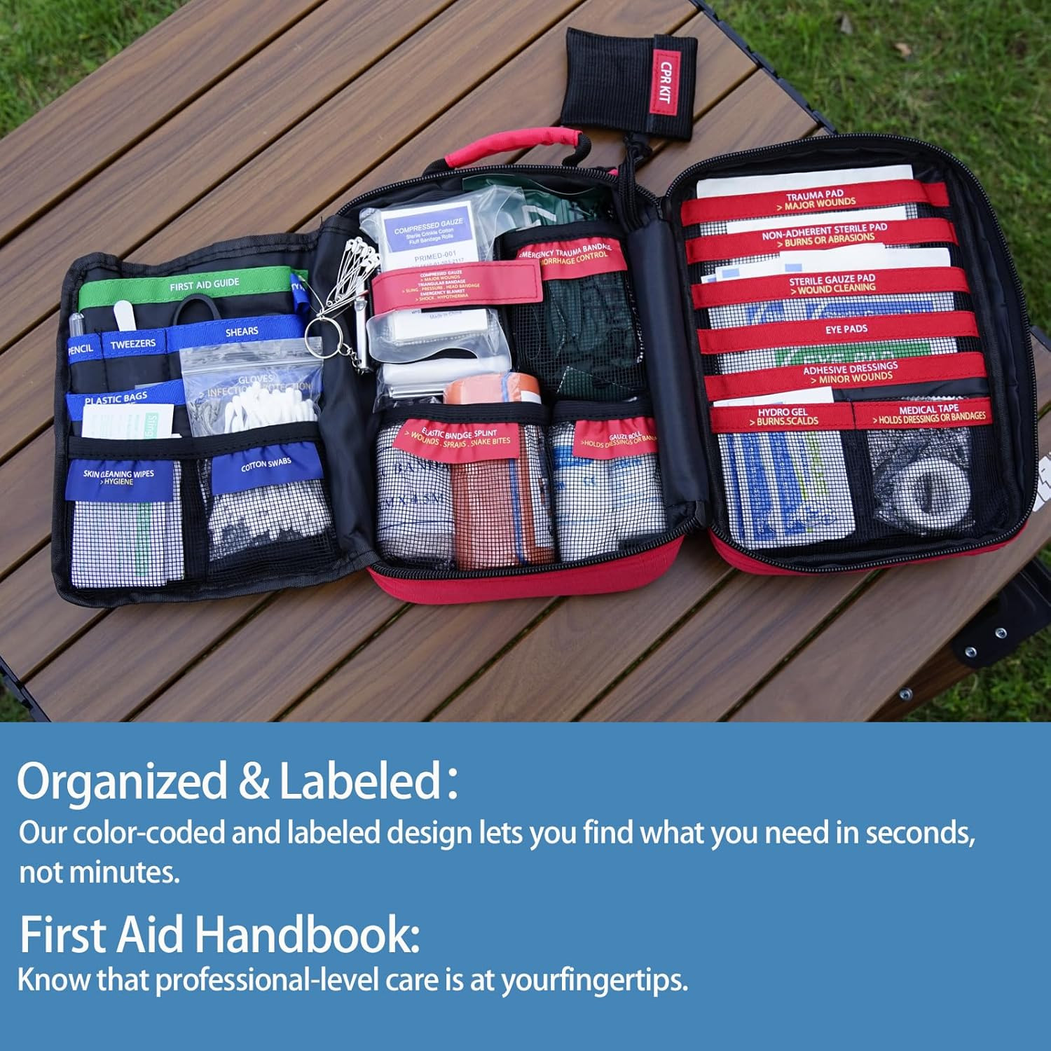 Professional Trauma First Aid Kit – Military-Grade Labelled Compartments & MOLLE