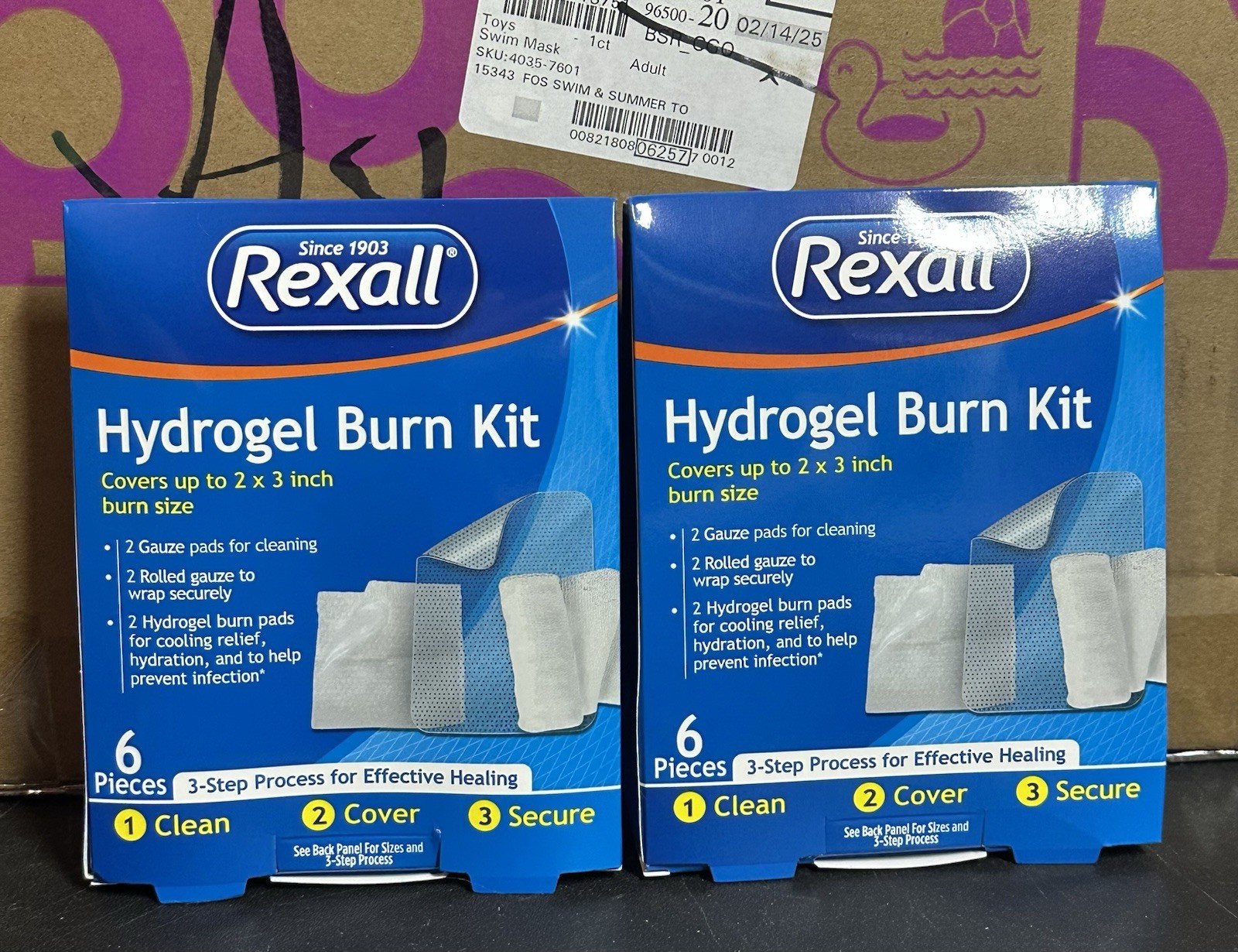 Rexall Hydrogel Burn Kit Compact for Home, Work, and Emergency Care NEW X2