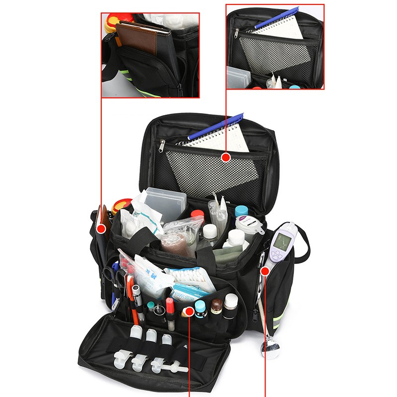 Waterproof Emergency Medical Bag Portable Clinic Community Visits First Aid Kit.