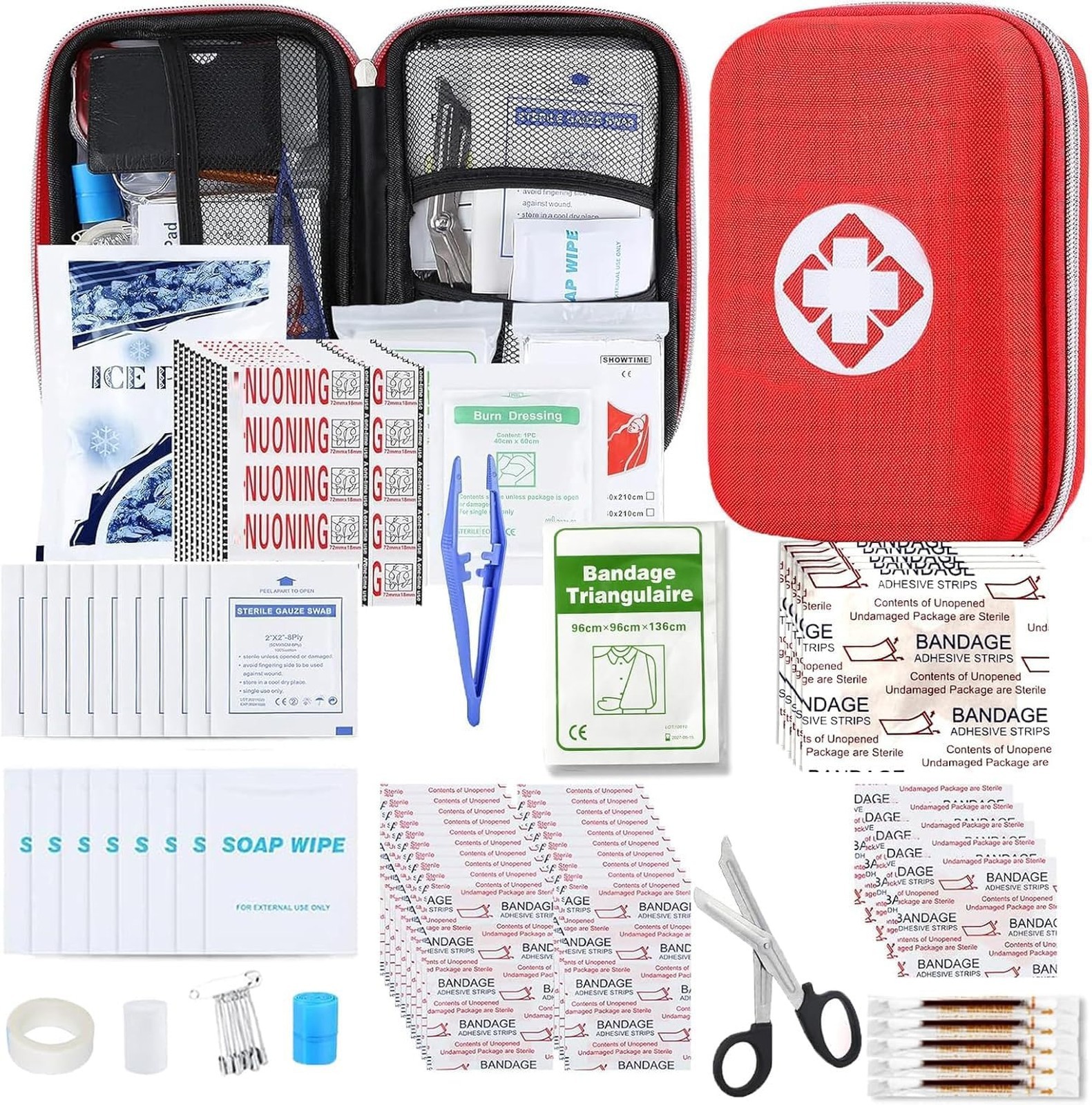 First Aid Kit 276PCS Emergency Supplies Compact Bag for Home Car Camping Hiking