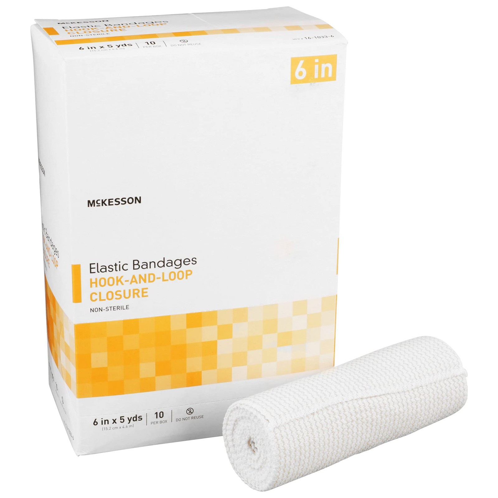 McKesson Elastic Bandages, Non-Sterile, Hook 6 Inch X 5 Yard ( 10 ct), Tan