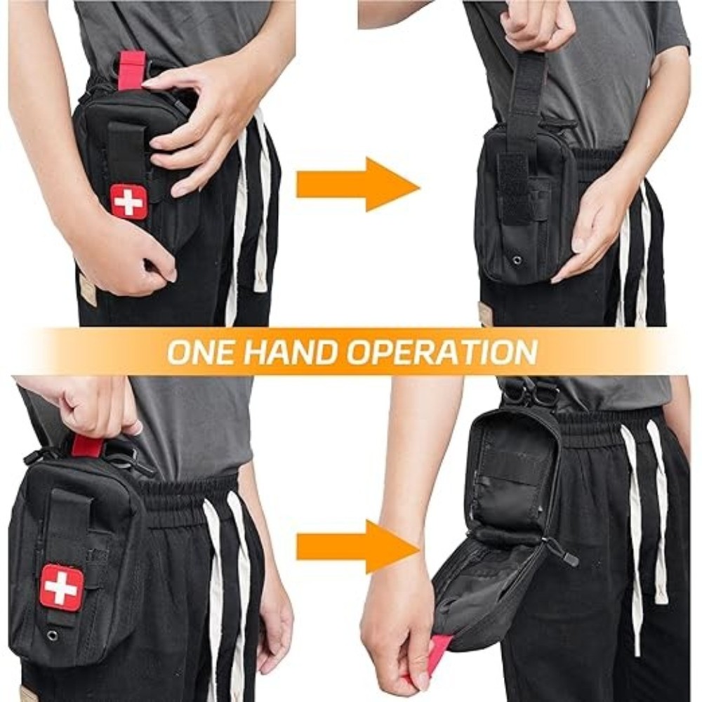 Tactical Molle EMT IFAK First Aid Pouch Trauma Medical Bag with Red Cross Patch
