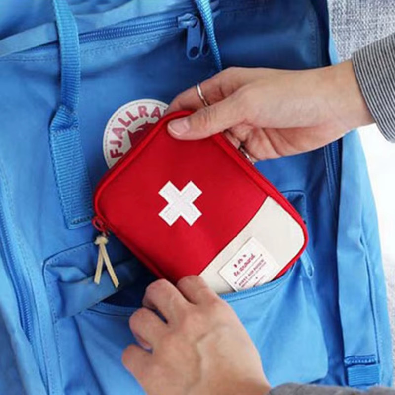 Mini Portable Medicine Storage Bag Travel First Aid Organiser Camping Pouch