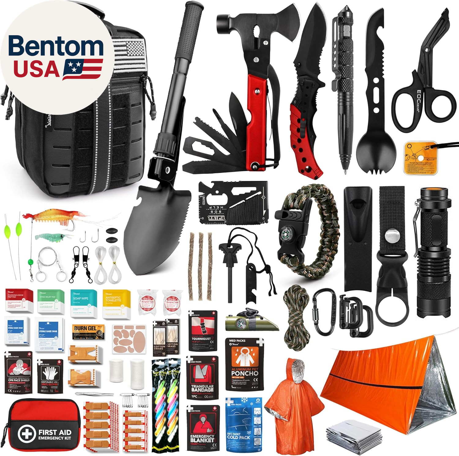 Survival First Aid Kit, 190 Pcs Survival Gear and Medical Supplies, Military IFA