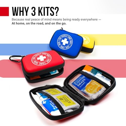 EVERLIT CARE Mini-Aid First Aid Kit | Compact & Lightweight Case with