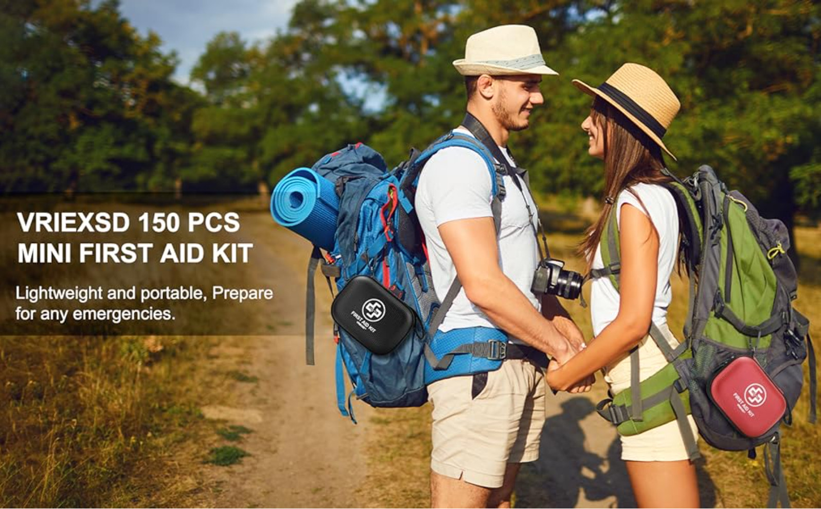 Mini First Aid Kit – 150 Piece Small Waterproof Hard Shell Medical Kit for Home,