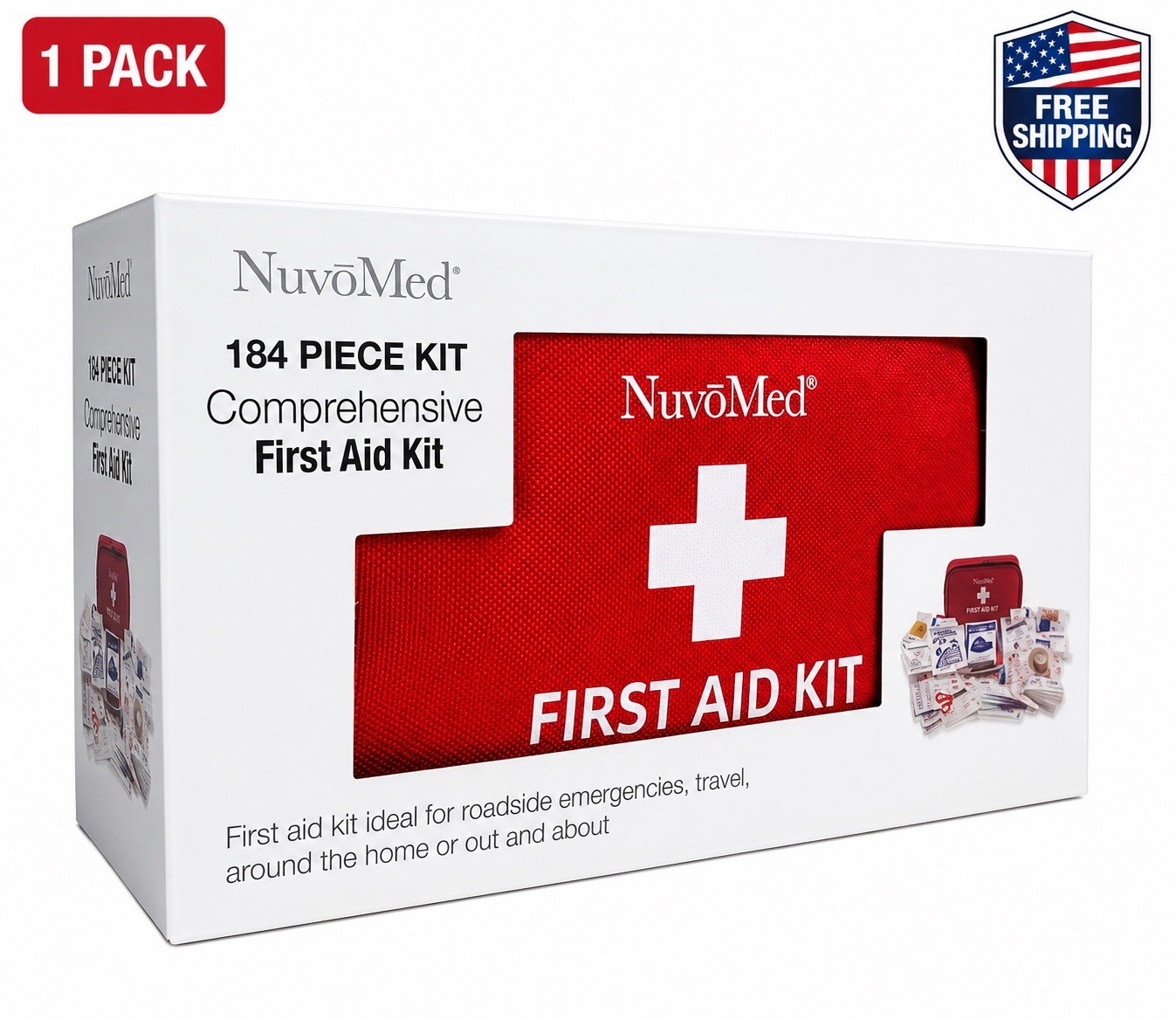 184 Piece First Aid Kit Emergency Medical Supplies Home Car Travel Camping